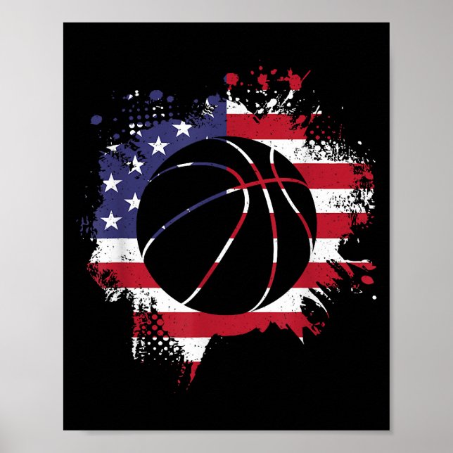 Amerikansk flaggbasketspelare  poster (Framsidan)