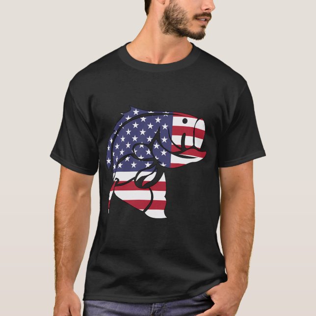 Amerikansk flaggbass t shirt (Framsida)