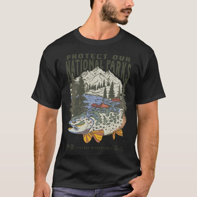 Amerikansk flaggbassfiske t shirt (Framsida)
