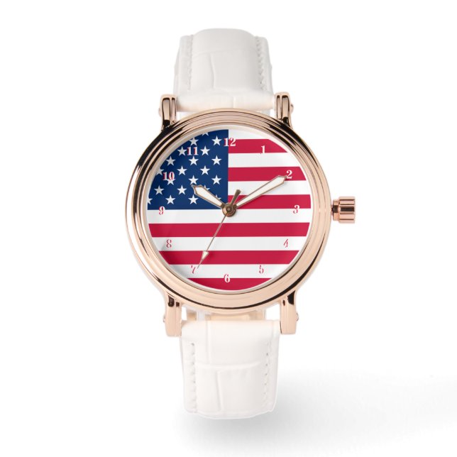 Amerikansk flaggbevakning patriotisk armbandsur (Framsida)