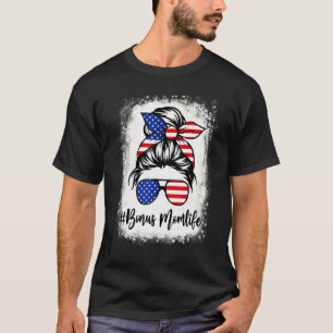 Amerikansk flaggbonus Mamma Liv Blekt Moders 4:e T Shirt