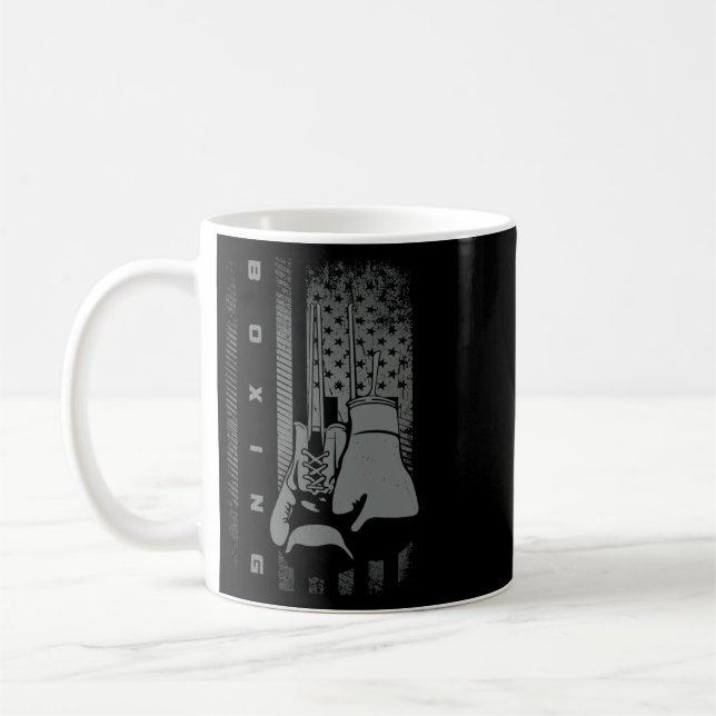 Amerikansk flaggboxning för kvinnor barn män kaffemugg (Vänster)