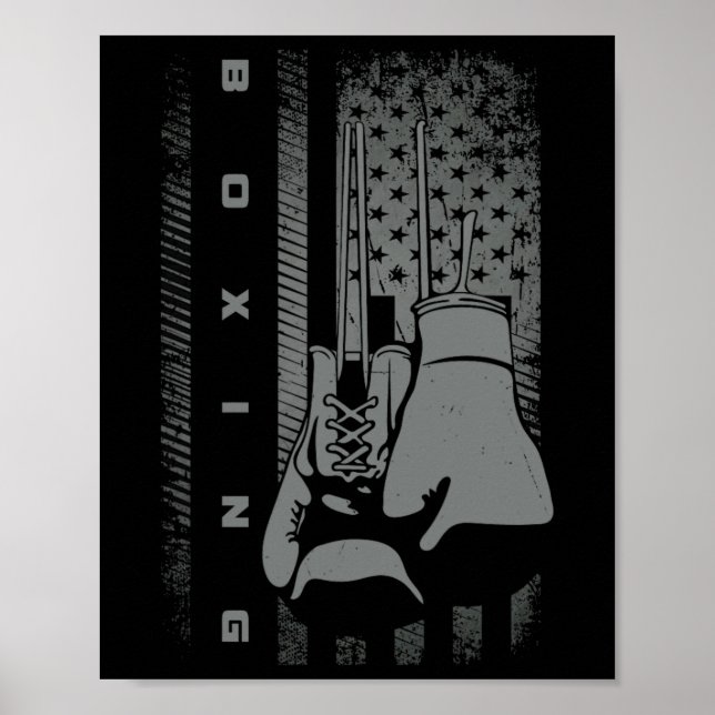Amerikansk flaggboxning för kvinnor barn män poster (Framsidan)