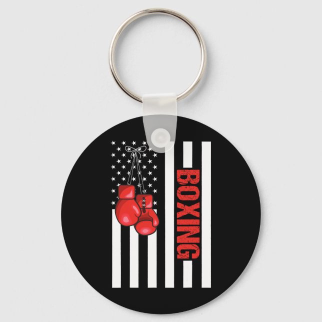 Amerikansk flaggboxning Patriotisk boxning 1  Nyckelring (Framsida)