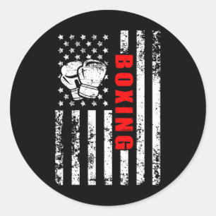 Amerikansk flaggboxning Patriotisk boxning Runt Klistermärke