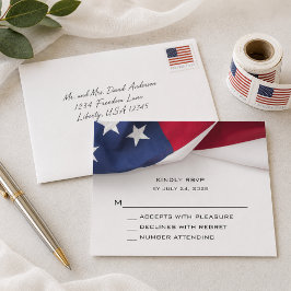 Amerikansk flaggbröllop RSVP-kort OSA Kort