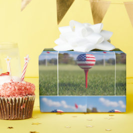 Amerikansk flaggdesign på en golfboll presentpapper