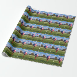 Amerikansk flaggdesign på en golfboll presentpapper