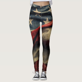 Amerikansk flaggdesign som vajar leggings