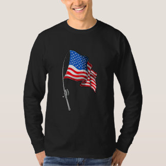 Amerikansk flaggfiske 4 juli patriotisk fiskare t shirt