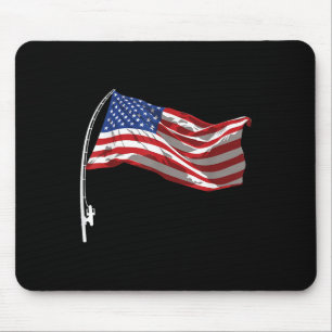 Amerikansk flaggfiskespö 4 juli patriotisk fiskepr musmatta