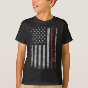 Amerikansk flaggfiskespö Fiskentusiast Vintage Fis T Shirt