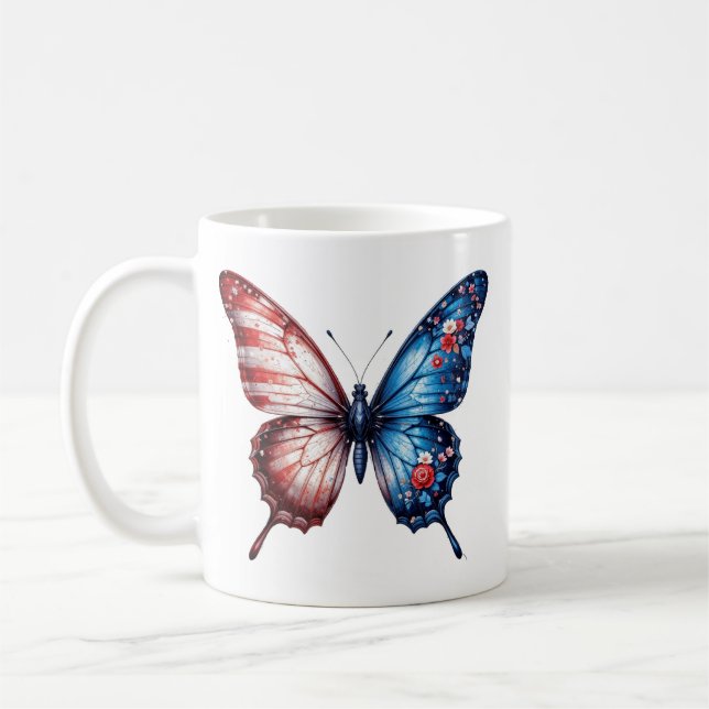 Amerikansk flaggfjäril kaffemugg (Vänster)