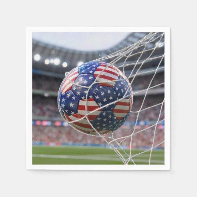 Amerikansk flaggfotboll i nätet pappersservett (Framsidan)