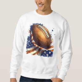 Amerikansk flaggfotbollströja för män patriotisk U Lång Ärmad Tröja