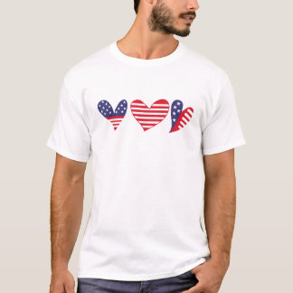 Amerikansk flagghjärta 4 juli t shirt