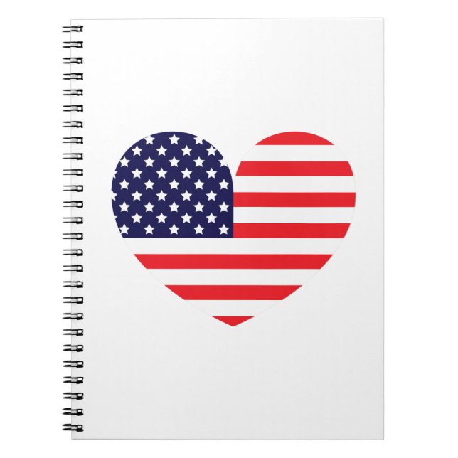 Amerikansk flagghjärta anteckningsbok (Framsidan)