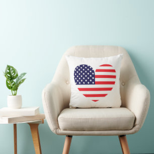 Amerikansk flagghjärta kudde