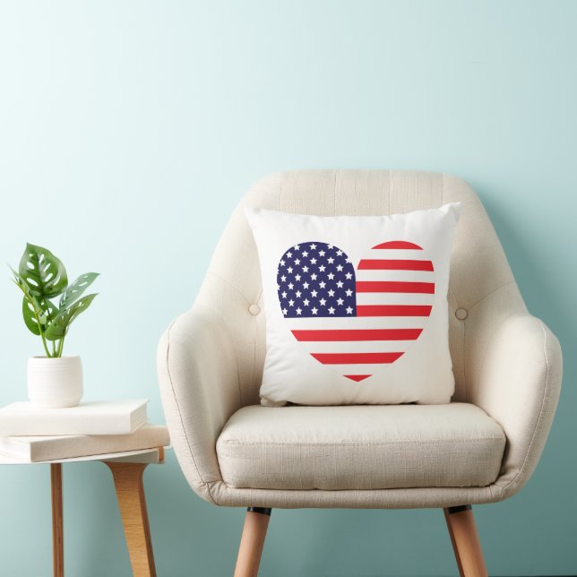 Amerikansk flagghjärta kudde (Stol)