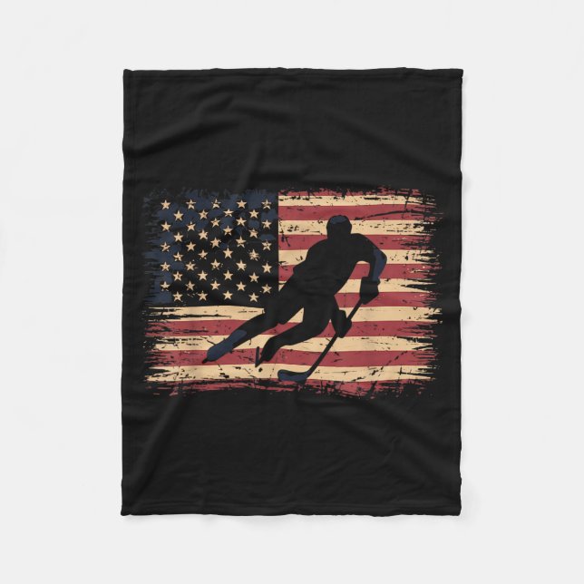Amerikansk flagghockey fleecefilt (Framsidan)