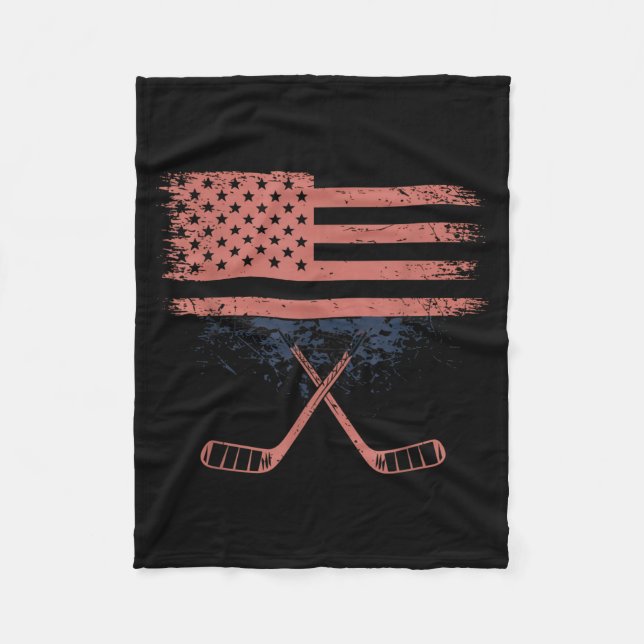 Amerikansk flagghockey fleecefilt (Framsidan)