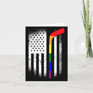 Amerikansk flagghockey Lgbt-Q regnbåge slagträn Ga Kort