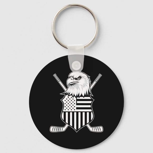 Amerikansk flagghockey nyckelring (Framsida)