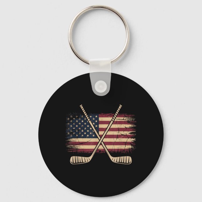 Amerikansk flagghockey nyckelring (Framsida)