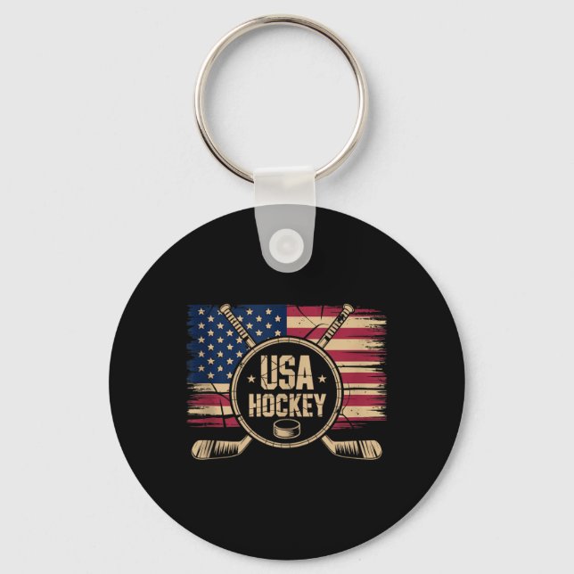 Amerikansk flagghockey nyckelring (Framsida)