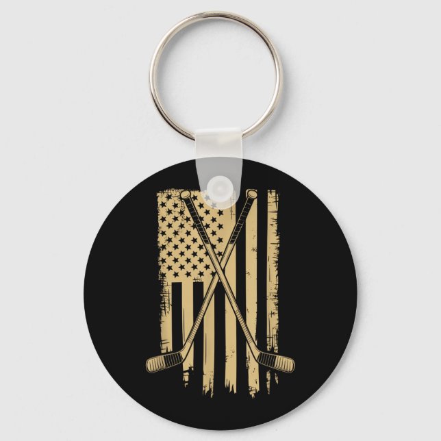 Amerikansk flagghockey nyckelring (Framsida)