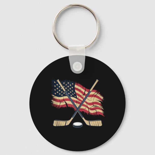 Amerikansk flagghockey nyckelring (Framsida)