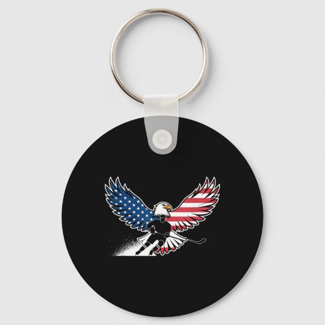 Amerikansk flagghockey nyckelring (Framsida)