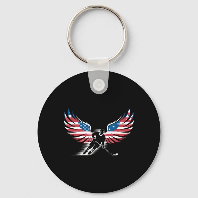 Amerikansk flagghockey nyckelring (Framsida)