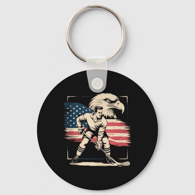 Amerikansk flagghockey nyckelring (Framsida)
