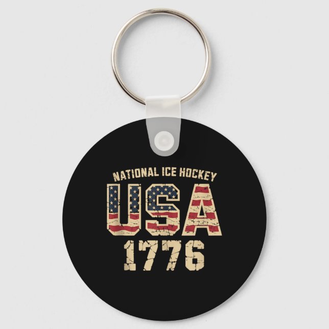 Amerikansk flagghockey nyckelring (Framsida)