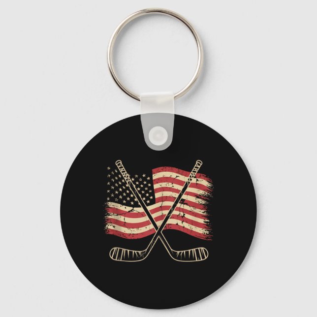 Amerikansk flagghockey nyckelring (Framsida)