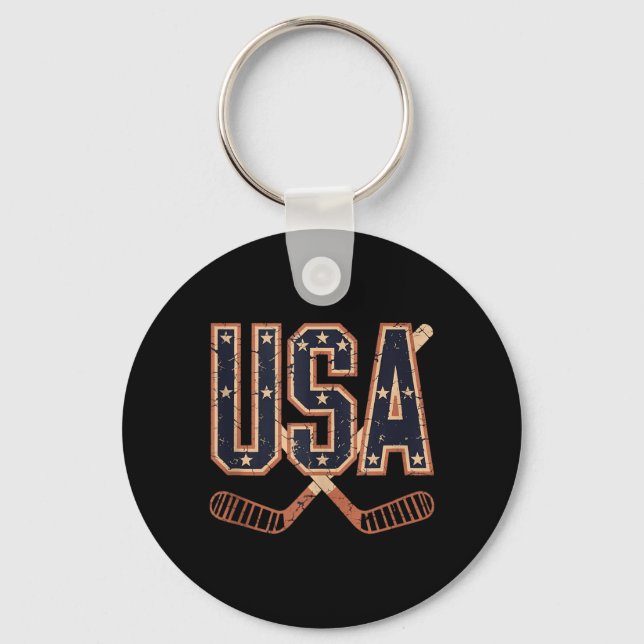 Amerikansk flagghockey nyckelring (Framsida)