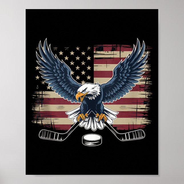 Amerikansk flagghockey poster (Framsidan)