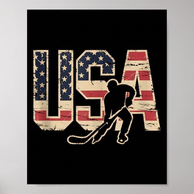 Amerikansk flagghockey poster (Framsidan)