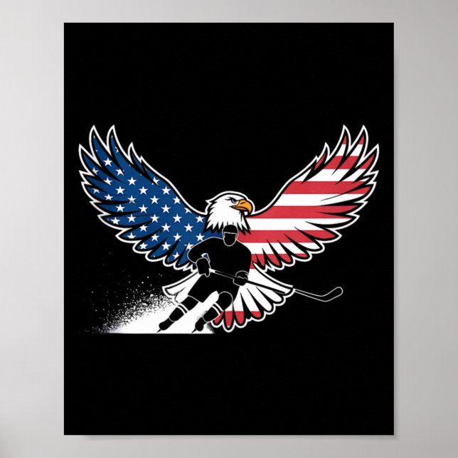 Amerikansk flagghockey poster (Framsidan)