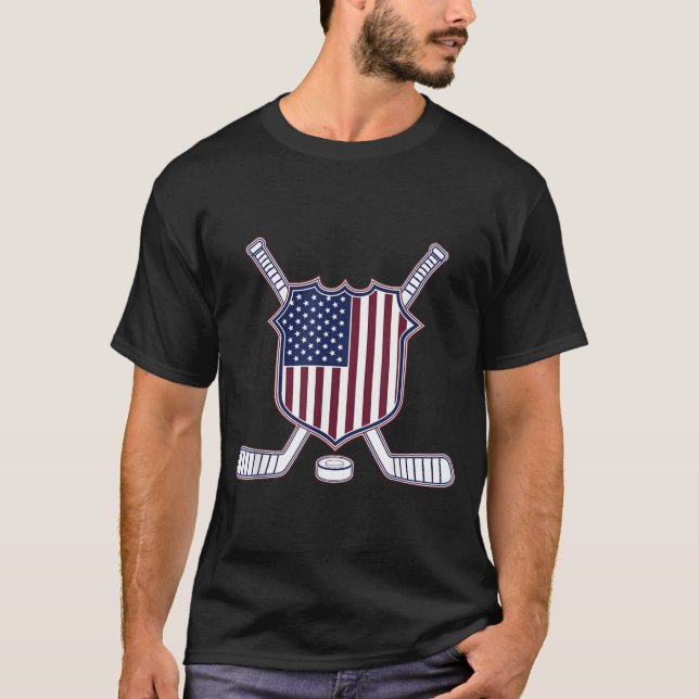 Amerikansk flagghockey t shirt (Framsida)