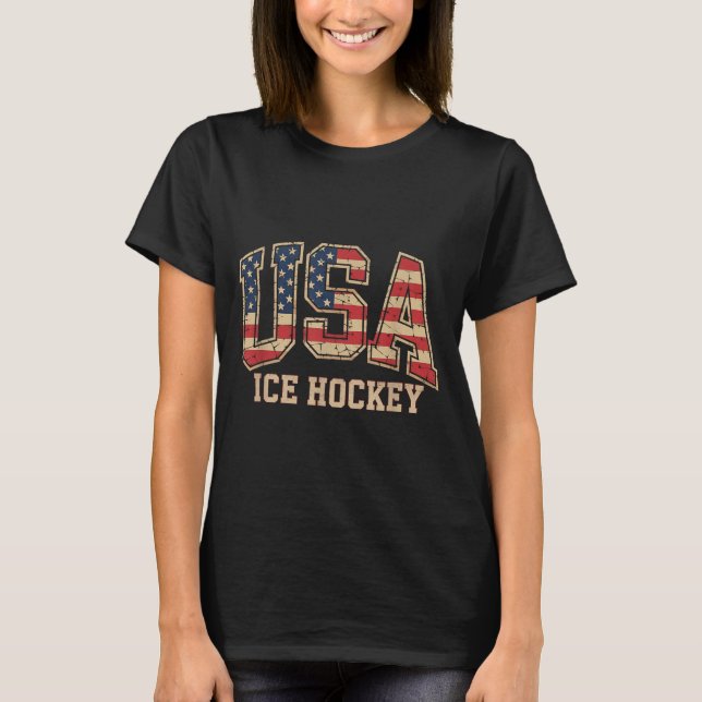 Amerikansk flagghockey t shirt (Framsida)