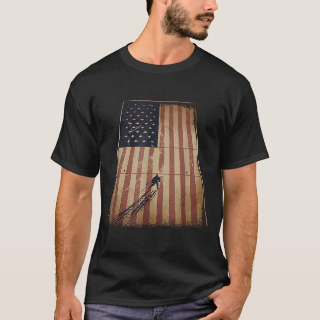 Amerikansk flagghockey t shirt (Framsida)