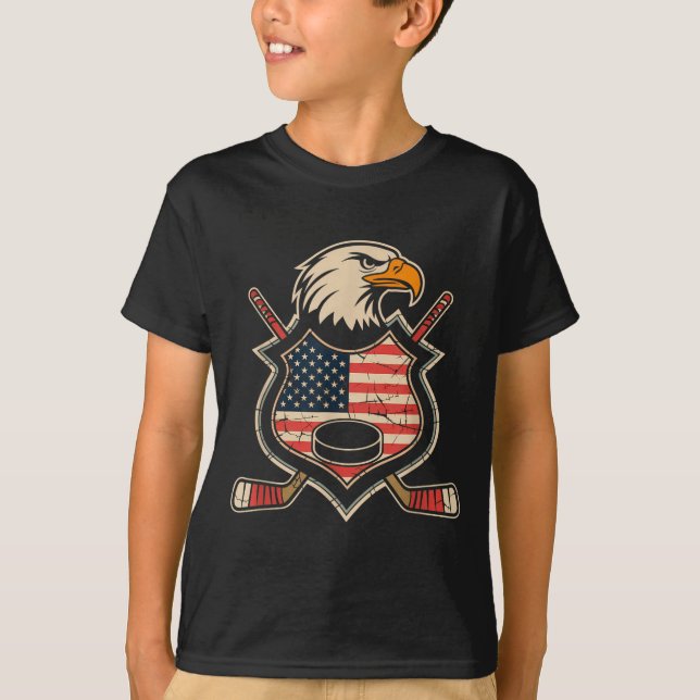 Amerikansk flagghockey t shirt (Framsida)