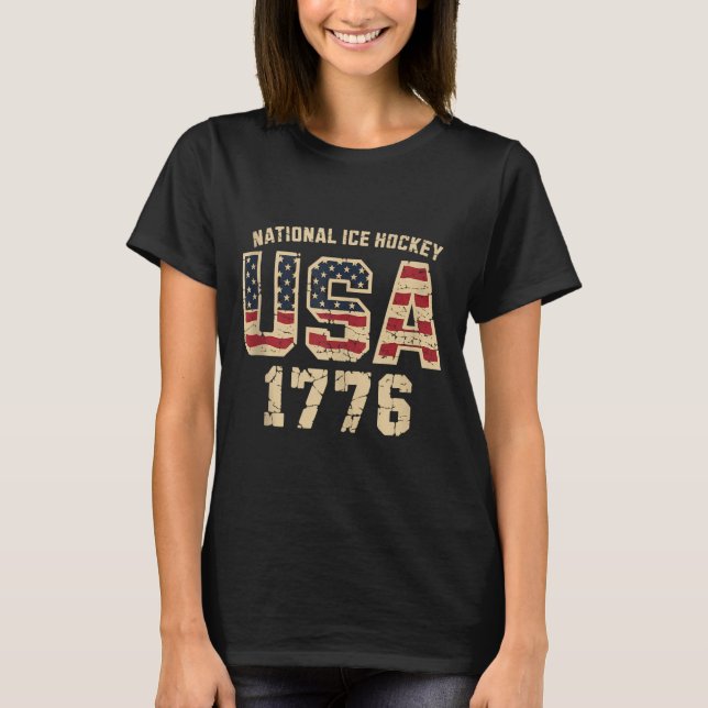 Amerikansk flagghockey t shirt (Framsida)