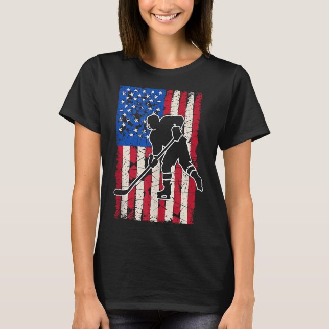 Amerikansk flagghockey t shirt (Framsida)