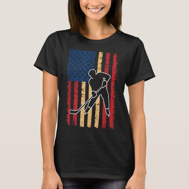 Amerikansk flagghockey t shirt (Framsida)