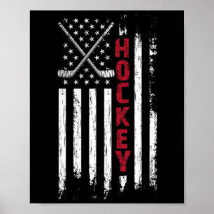 Amerikansk flagghockey Usa patriotisk  Poster