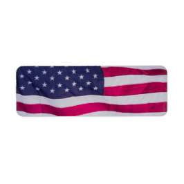 Amerikansk flaggig mössa returadress etikett