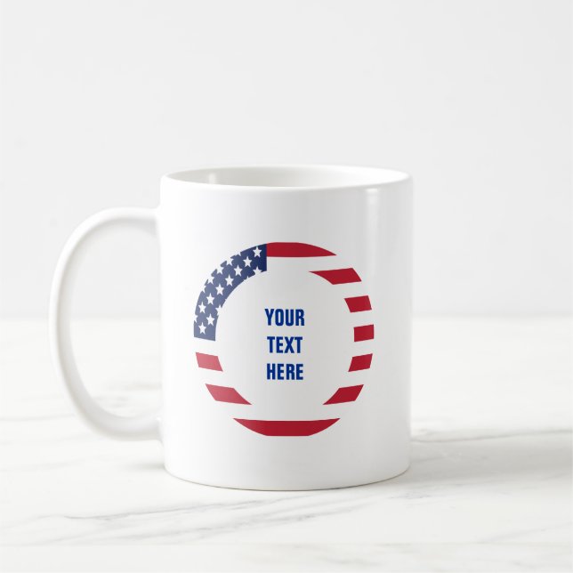 Amerikansk flaggkant med anpassad text kaffemugg (Vänster)